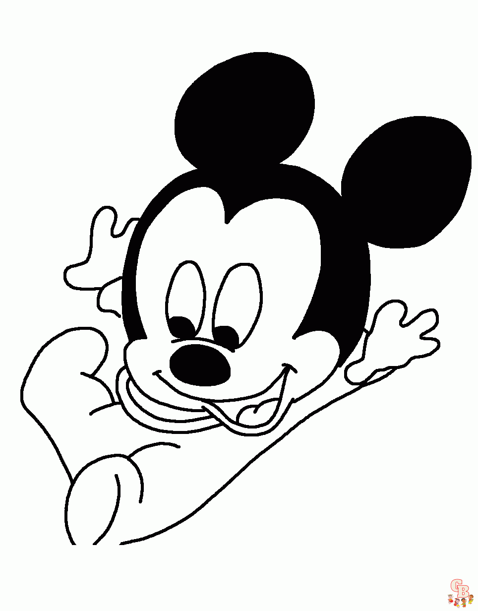 Cute Baby Mickey coloring pages printable free