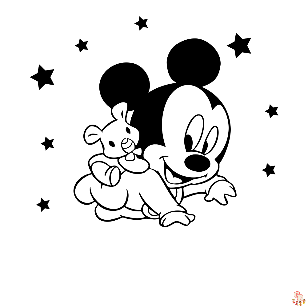 Cute Baby Mickey coloring pages printable free