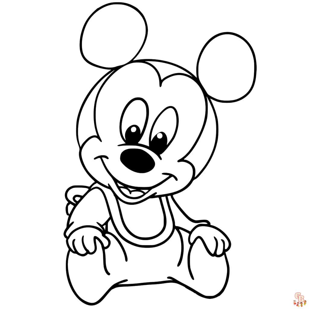 Cute Baby Mickey coloring pages to print