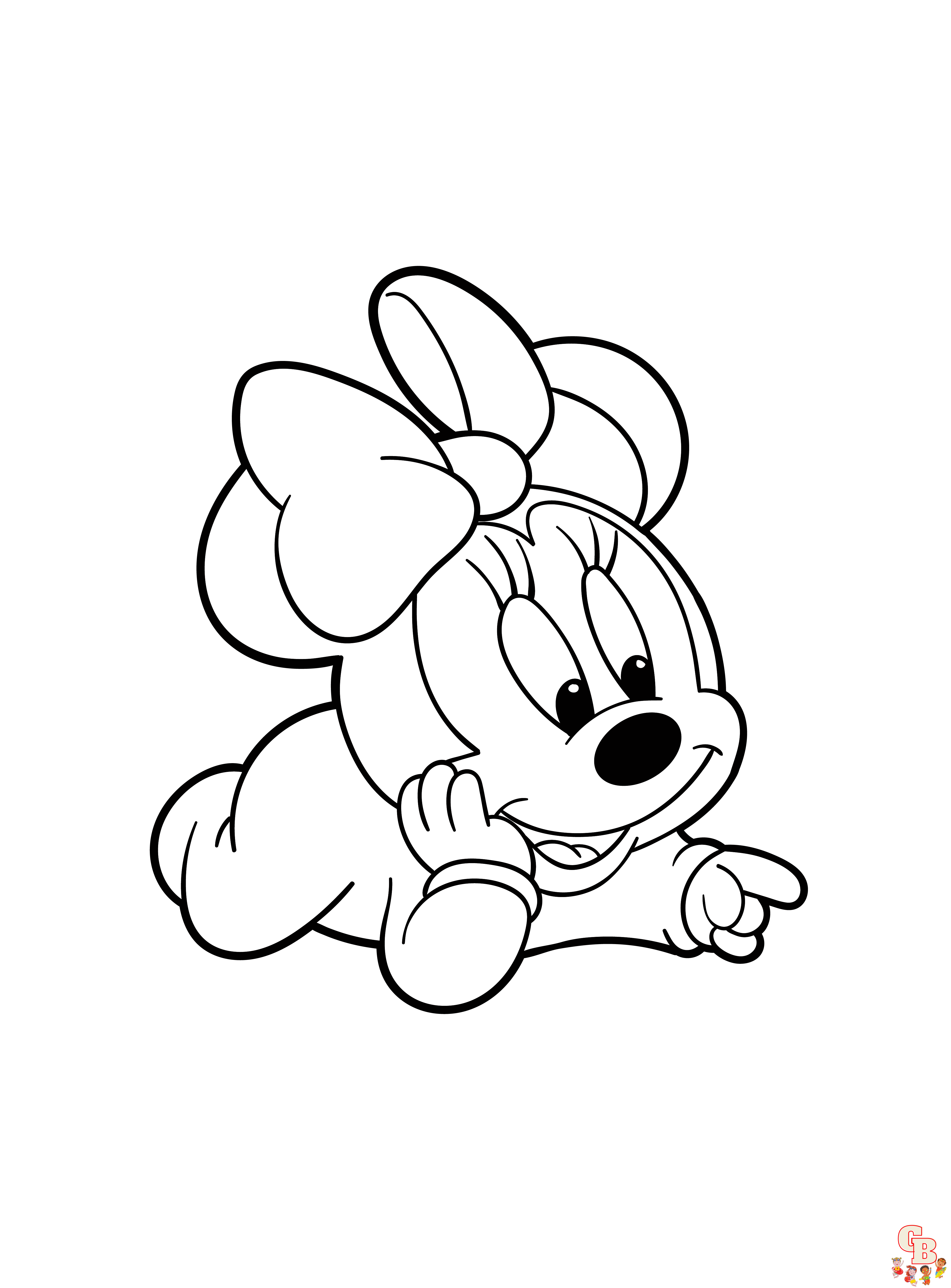 Cute Baby Minnie coloring pages 1