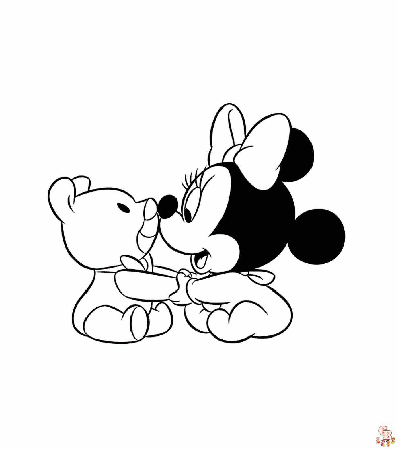 Cute Baby Minnie coloring pages easy
