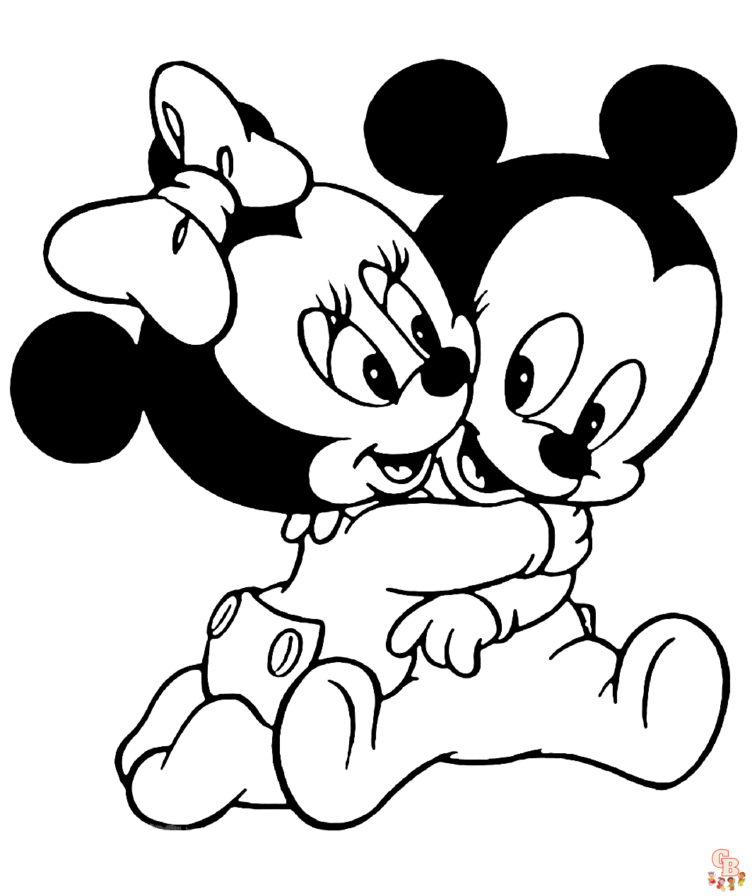 Cute Baby Minnie coloring pages printable 1