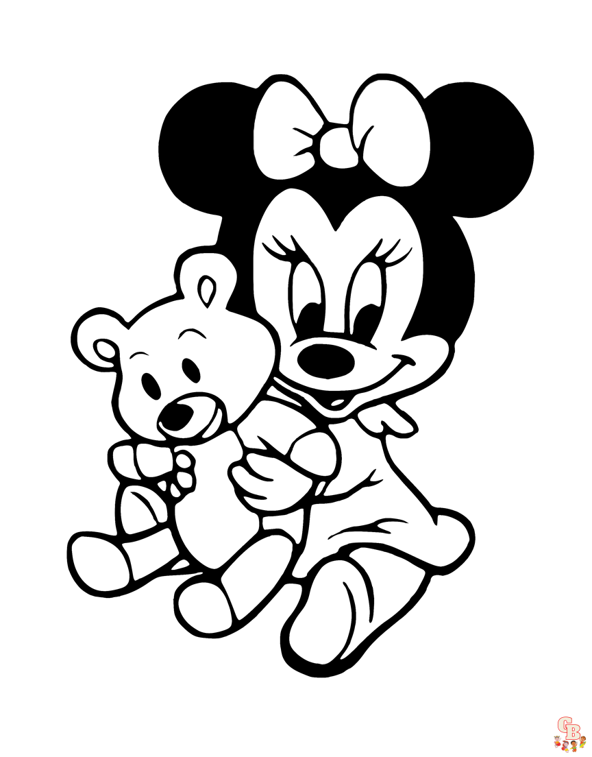 Cute Baby Minnie coloring pages printable 2