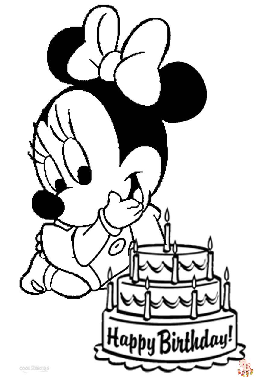Cute Baby Minnie coloring pages printable free 1