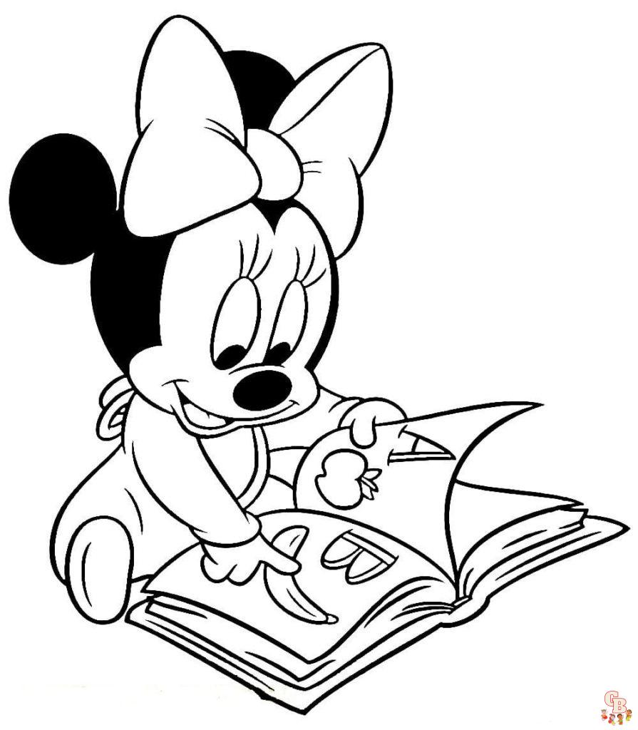 Cute Baby Minnie coloring pages printable free 2