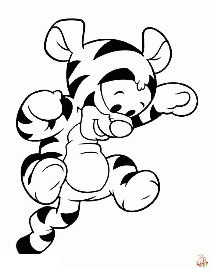 Cute Baby Tigger coloring pages easy