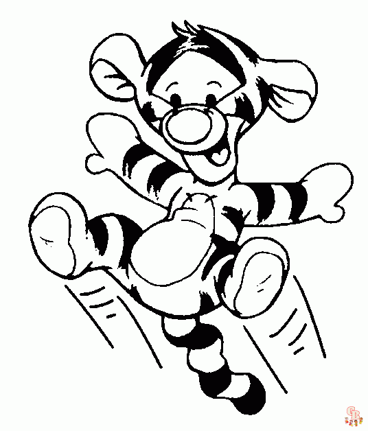 Cute Baby Tigger coloring pages free