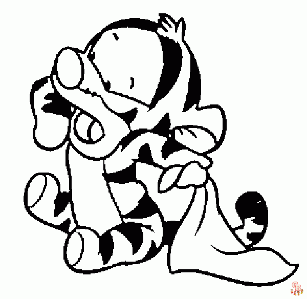 Cute Baby Tigger coloring pages printable