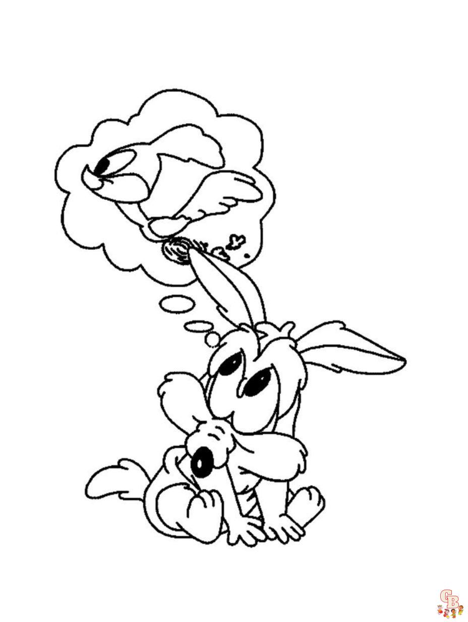 Cute Baby Wile E Coyote coloring pages printable free