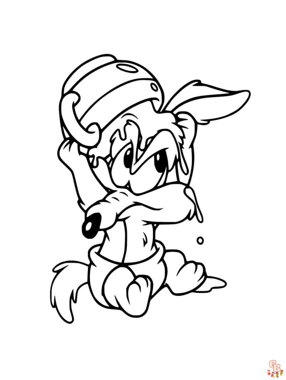 Cute Baby Wile E Coyote coloring pages printable