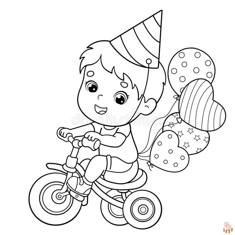 Cute Bicycle coloring pages free