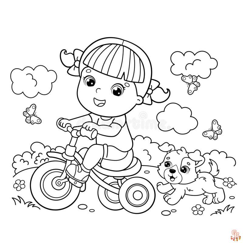 Cute Bicycle coloring pages printable