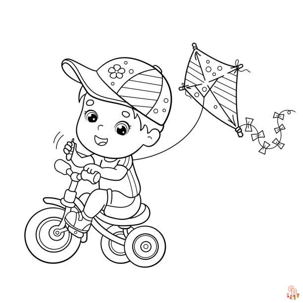 Cute Bicycle coloring pages to print