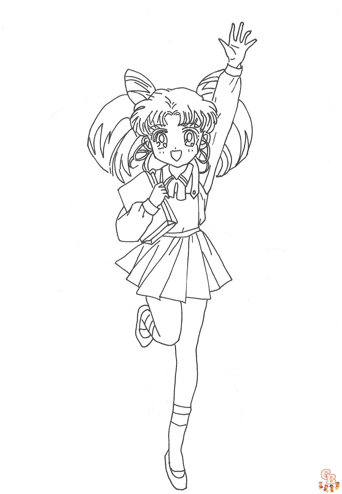 Cute Chibiusa Sailor Moon coloring pages easy