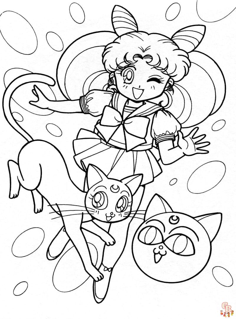 Cute Chibiusa Sailor Moon coloring pages printable 2