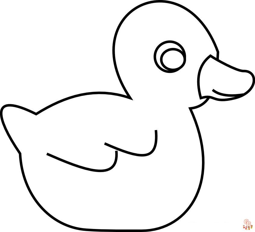Cute Duck Toy coloring pages easy 1