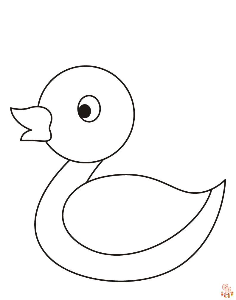 Cute Duck Toy coloring pages printable free 1