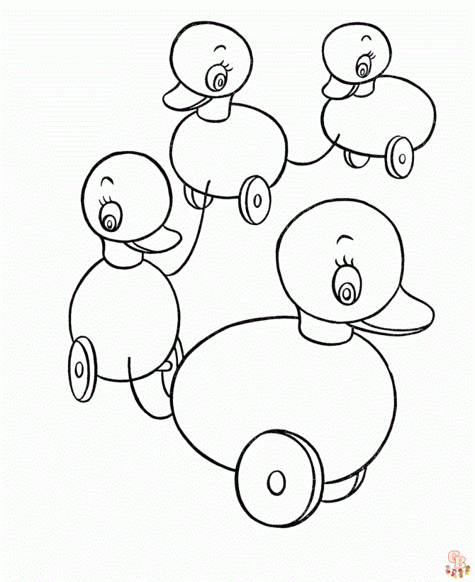 Cute Duck Toy coloring pages printable