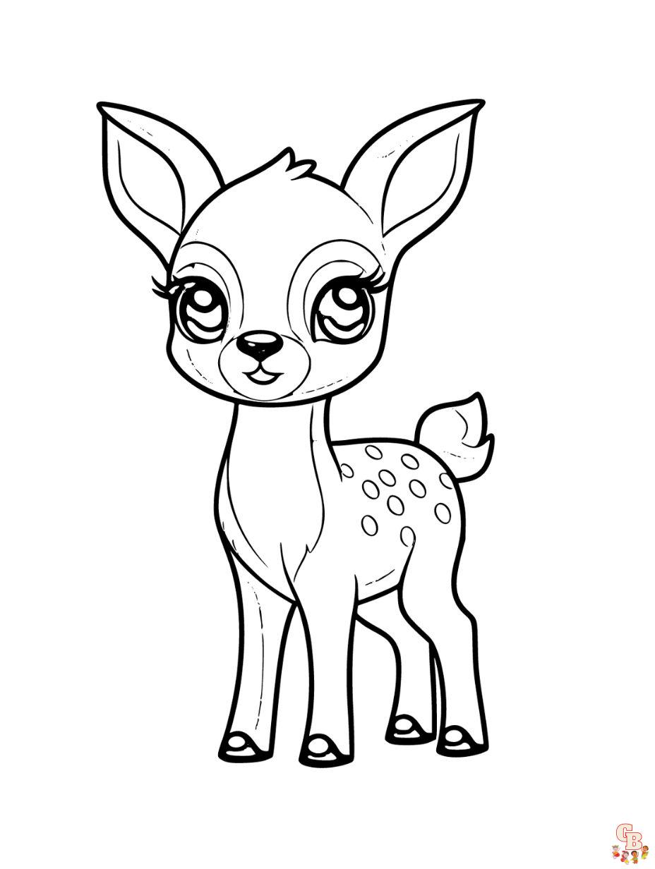 Cute Fawn coloring pages free