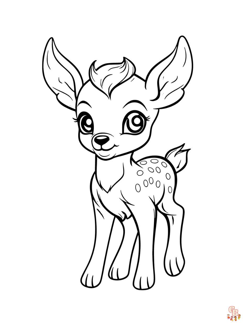 Cute Fawn coloring pages printable free