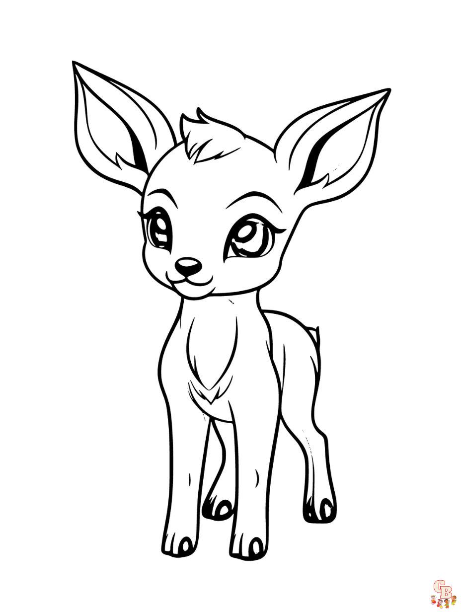 Cute Fawn coloring pages printable