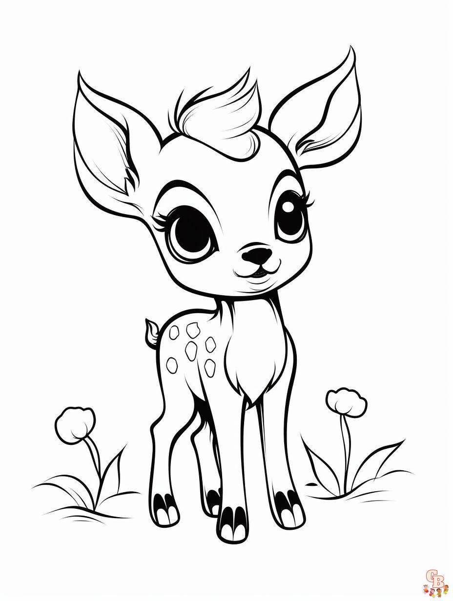 Cute Fawn coloring pages to print
