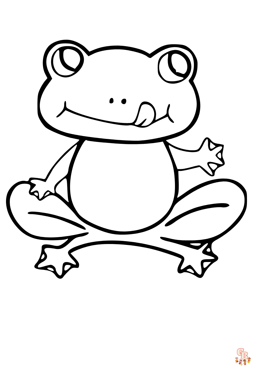 Cute Frog coloring pages easy