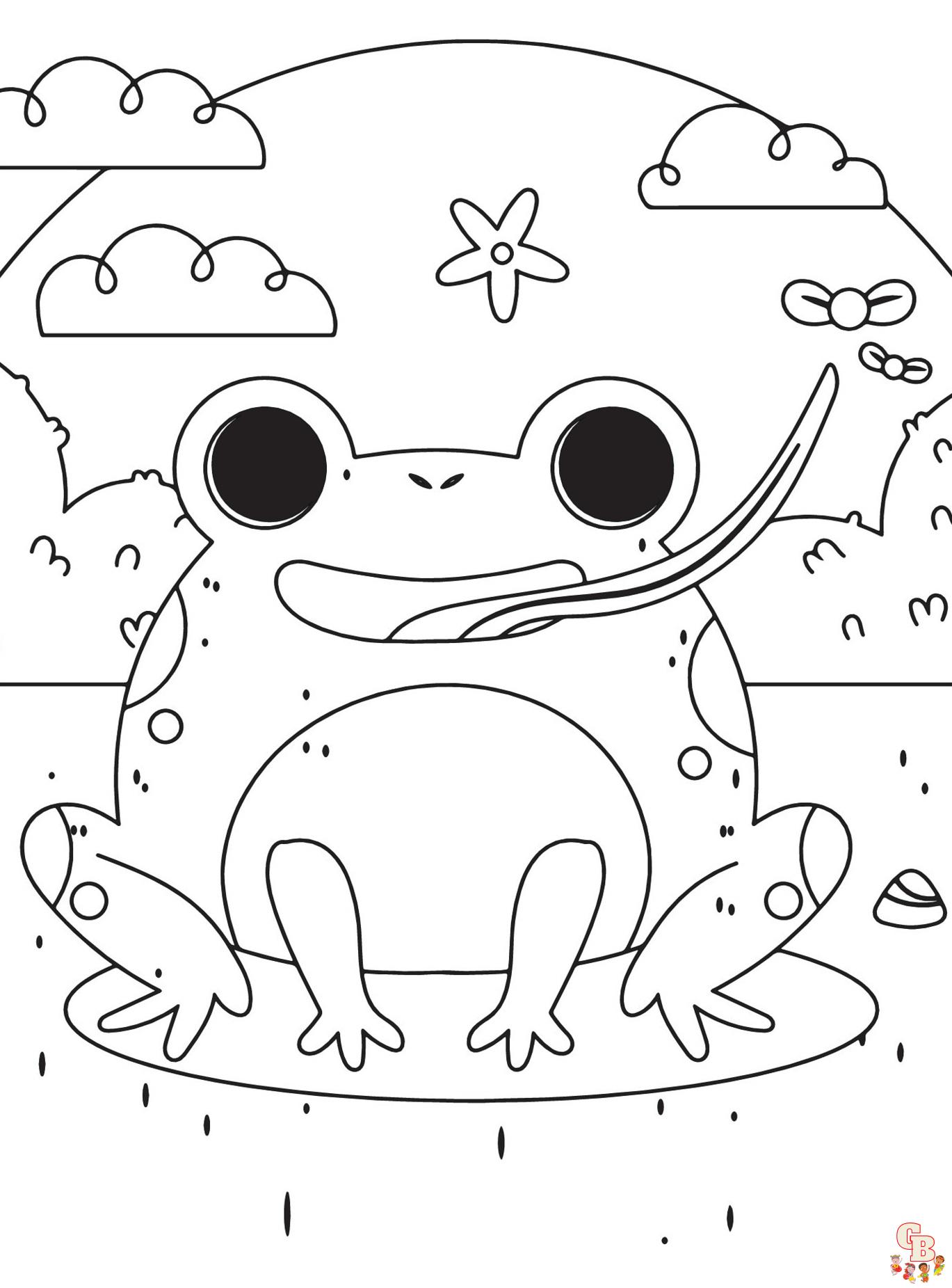 Cute Frog coloring pages free