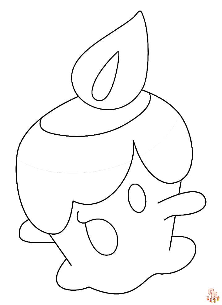 Cute Litwick Pokemon coloring pages easy