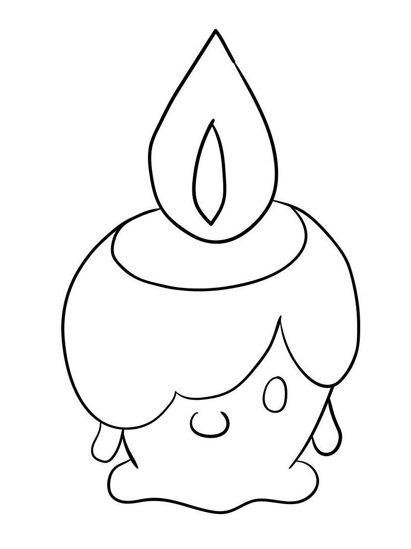Cute Litwick Pokemon coloring pages printable 2