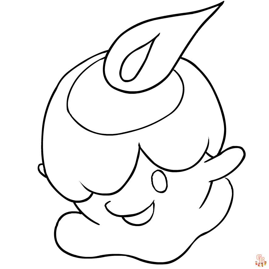 Cute Litwick Pokemon coloring pages printable free