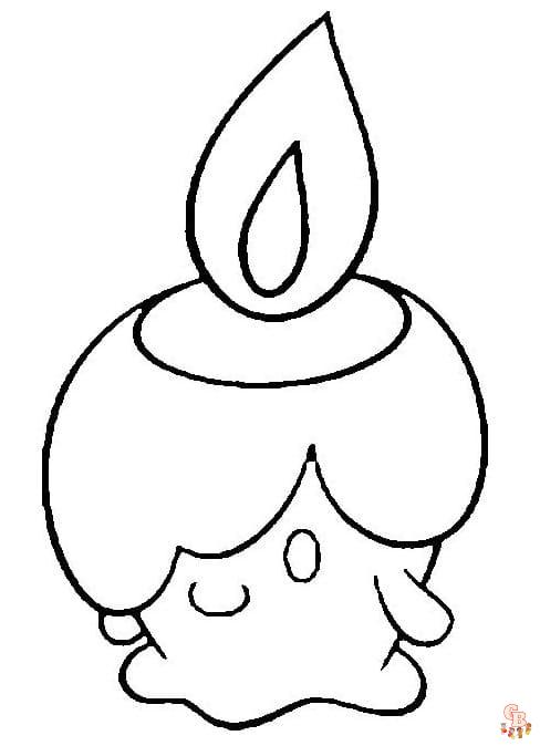 Cute Litwick Pokemon coloring pages printable