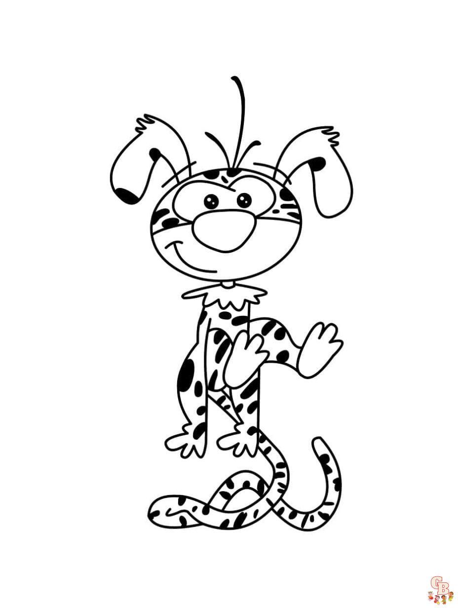 Cute Marsupilami coloring pages free