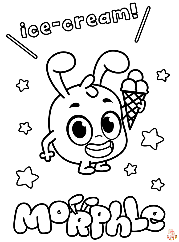 Cute Morphle coloring pages printable