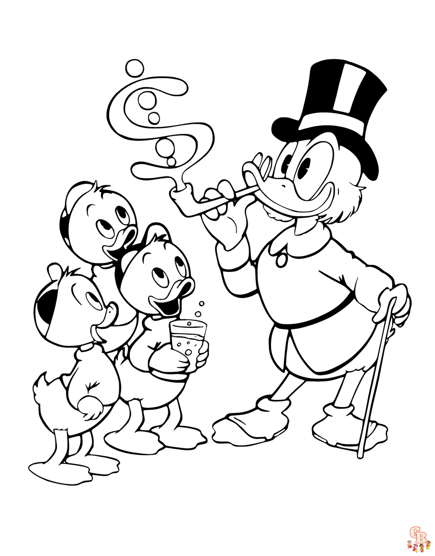 Cute Scrooge McDuck coloring pages 1