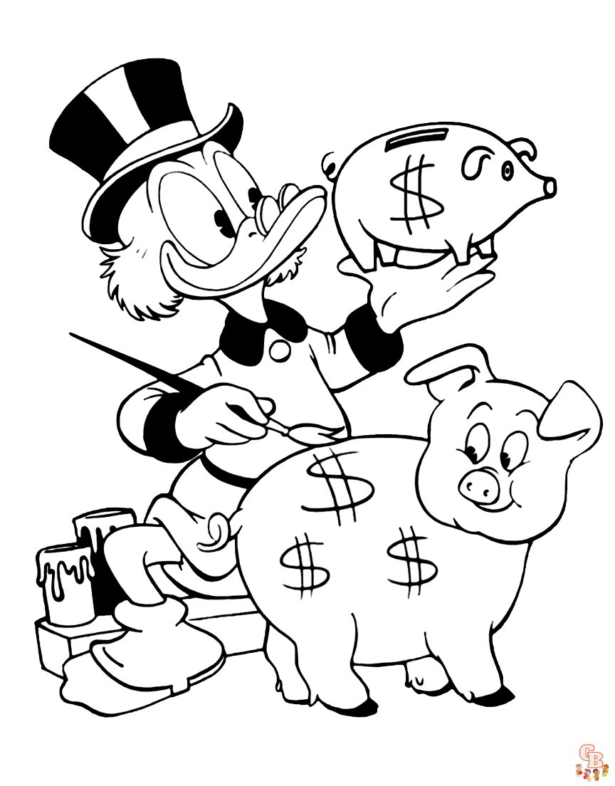 Cute Scrooge McDuck coloring pages 2