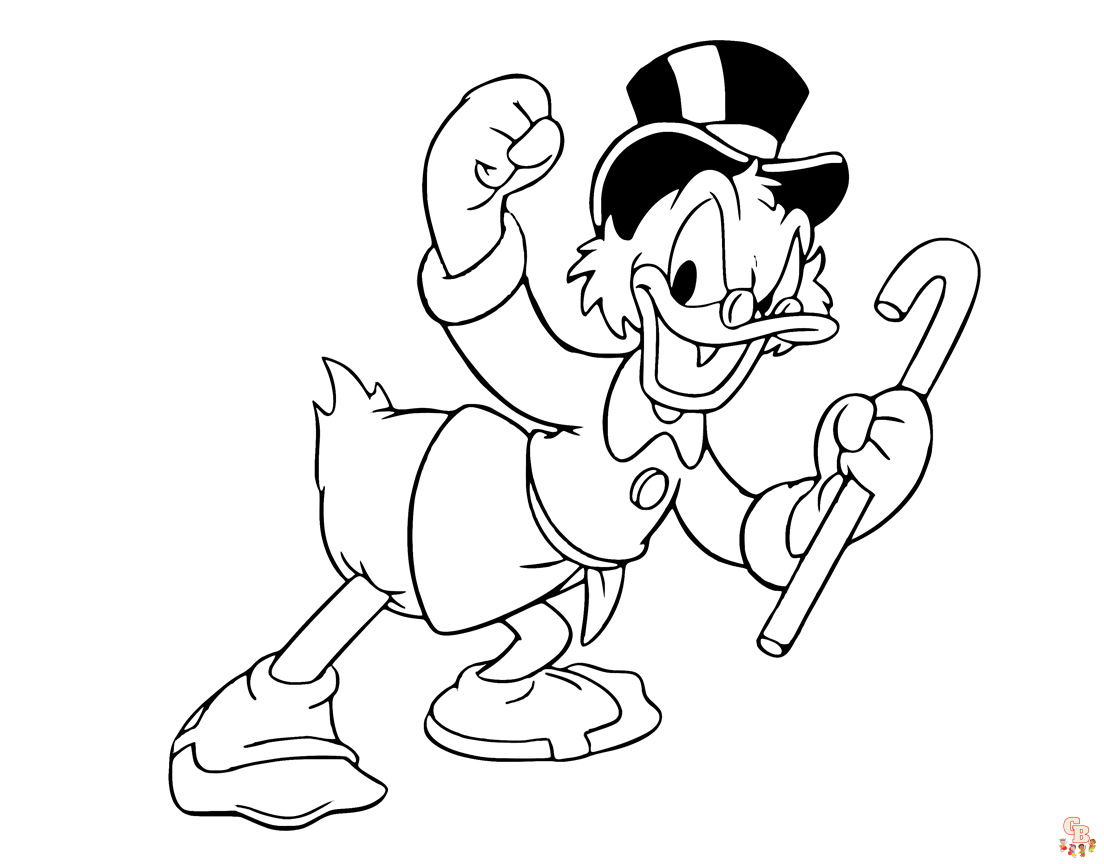 Cute Scrooge McDuck coloring pages easy