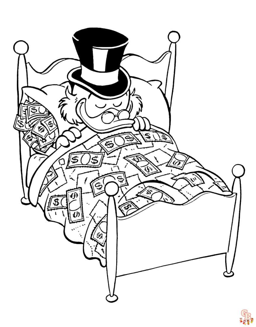 Cute Scrooge McDuck coloring pages free 2