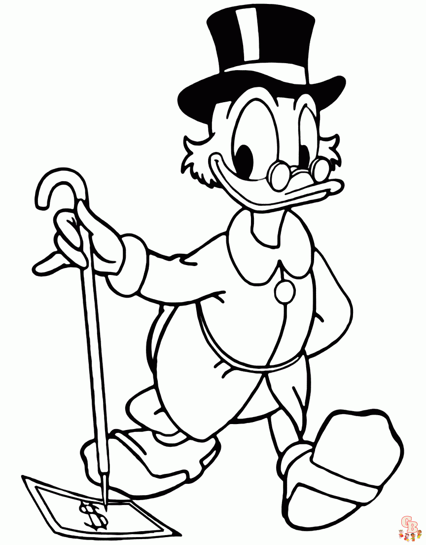 Cute Scrooge McDuck coloring pages printable free