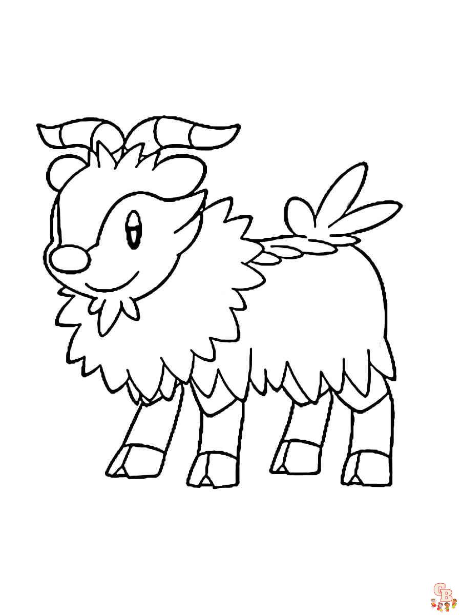Cute Skiddo Pokemon coloring pages free