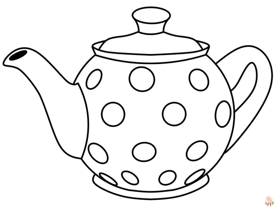 Cute Teapot Coloring Pages