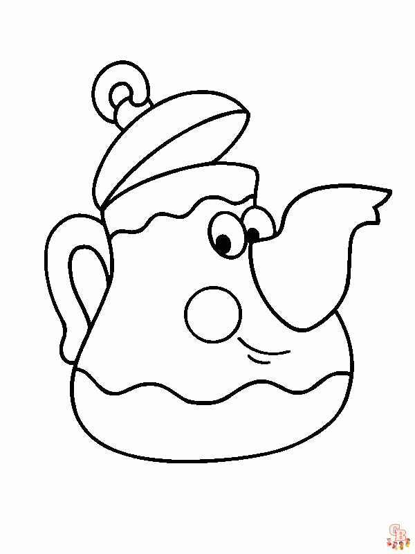 Cute Teapot Coloring Pages