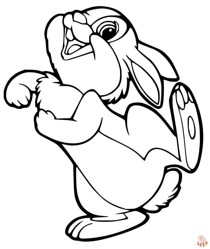 Cute Thumper Rabbit Coloring Pages
