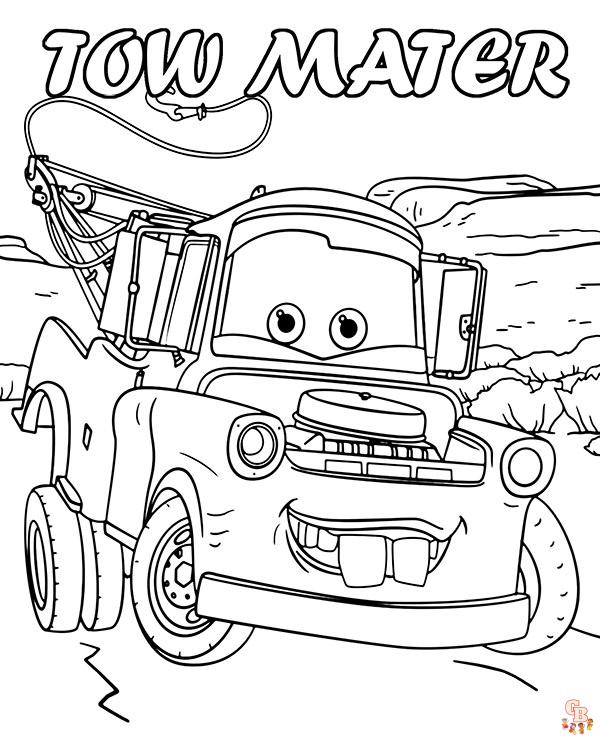 Cute Tow Mater coloring pages 1