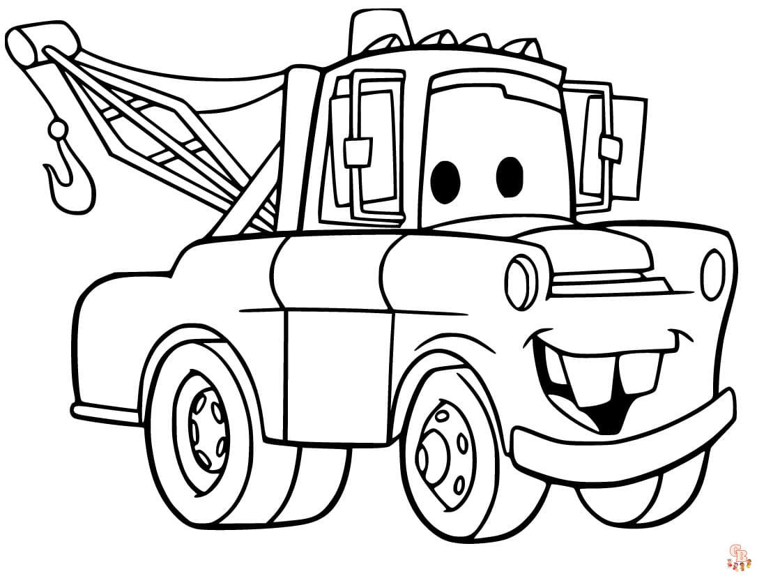 Cute Tow Mater coloring pages 2