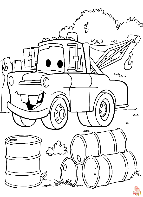 Cute Tow Mater coloring pages easy 1