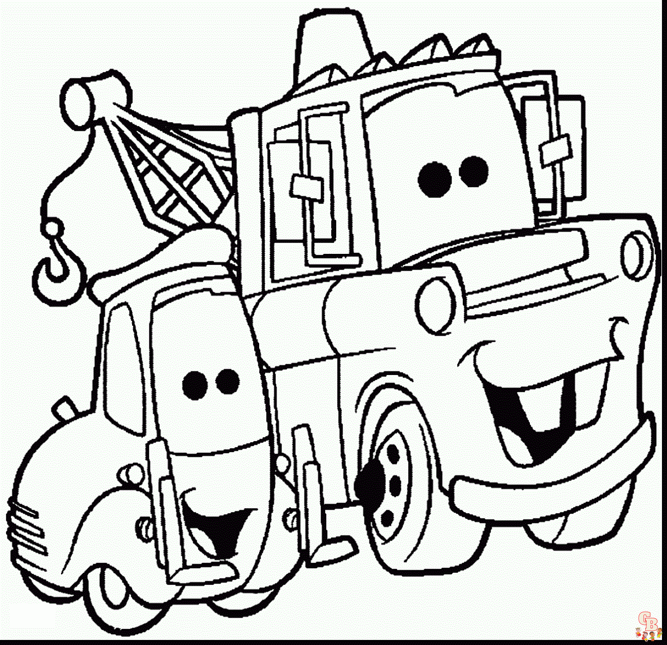 Cute Tow Mater coloring pages printable free