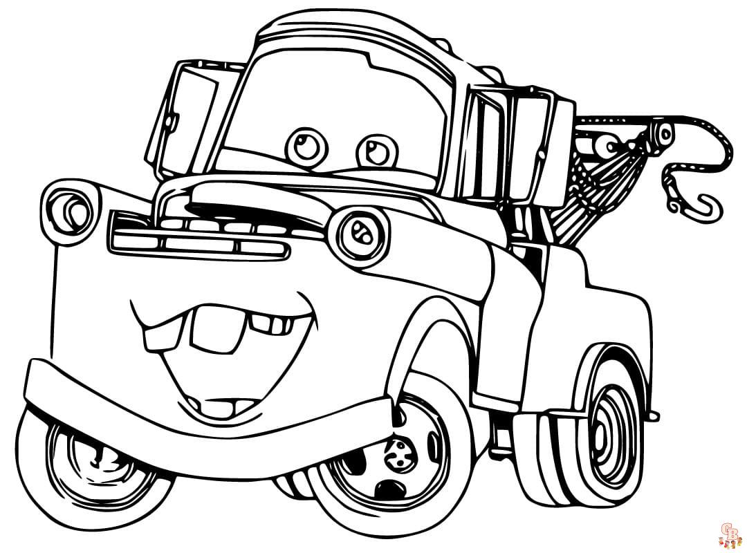 Cute Tow Mater coloring pages printable