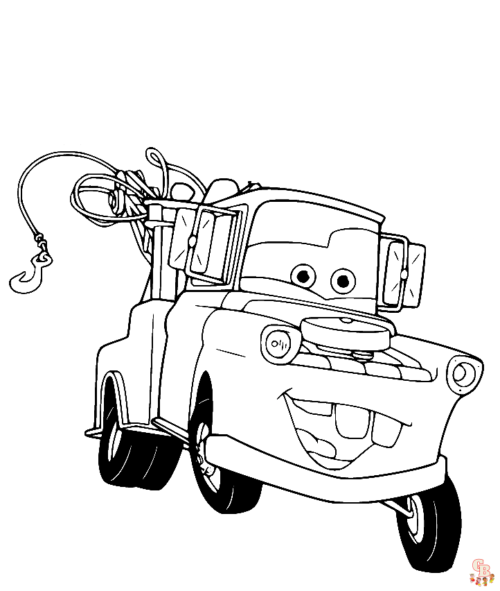 Cute Tow Mater coloring pages printable