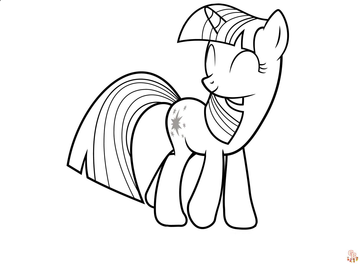 Cute Twilight Sparkle coloring pages easy